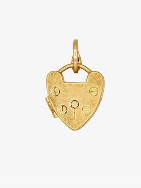 Clare V PADLOCK LOCKET CHARM Vintage Gold NWT $75